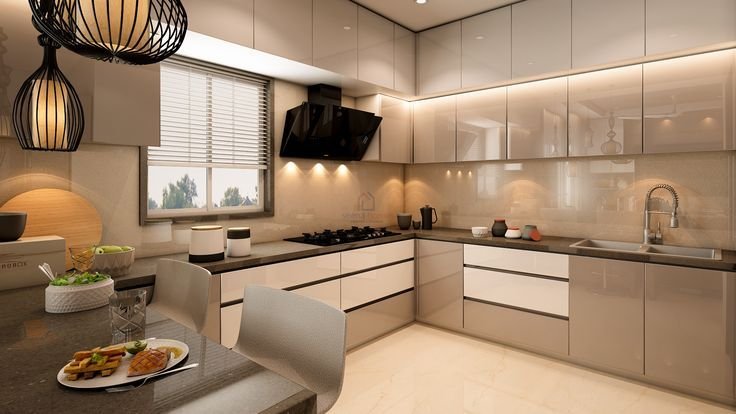 Modern modular kitchen interior