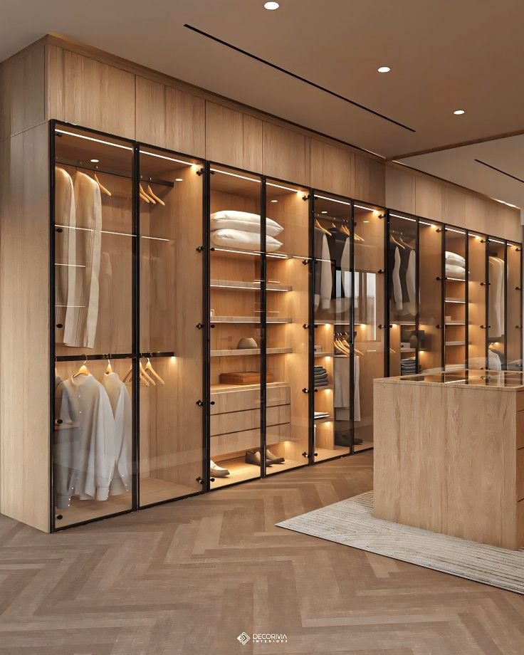 Custom built-in wardrobe with sliding doors